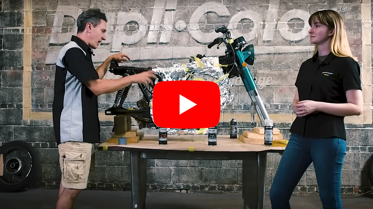 Painting the Engine on a 1971 Honda CB350 in Café Racer Style - link to video