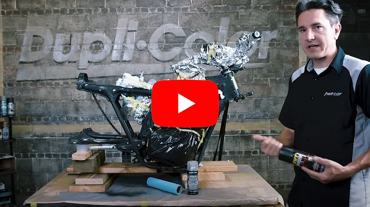 Painting the Frame on a 1971 Honda CB350 in Café Racer Style - link to video