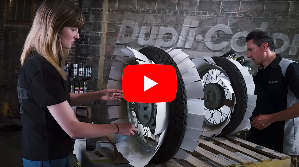 Painting the Wheels on a 1971 Honda CB350 in Café Racer Style - link to video